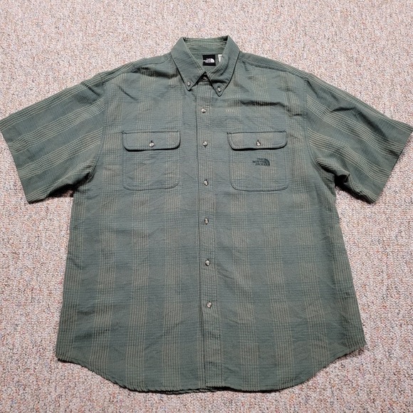 The North Face Other - The North Face Shirt Mens Large Green Plaid Button Down Short Sleeve Hiking Camp
